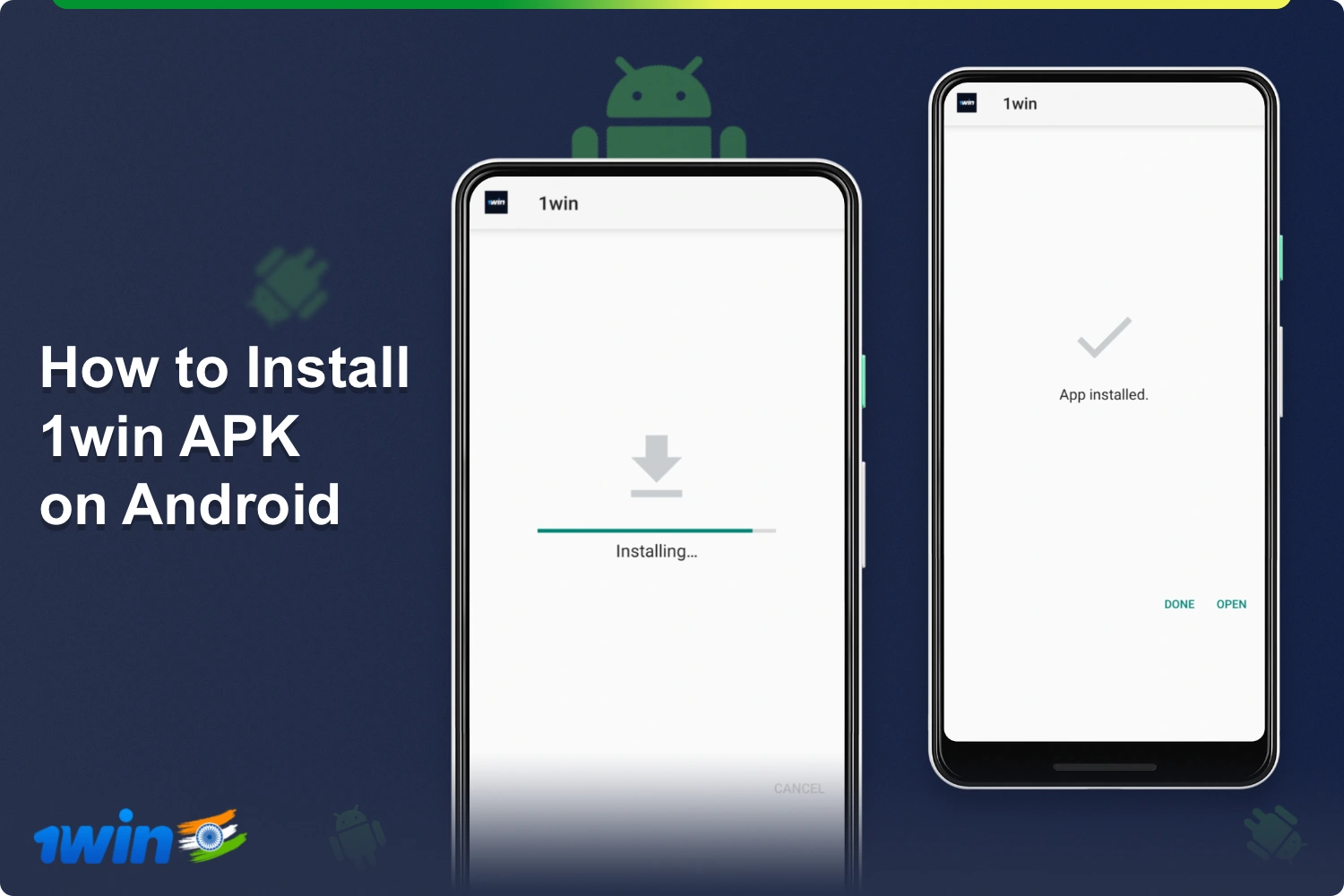 In order to install the mobile app 1win on Android, you need to follow a few simple steps
