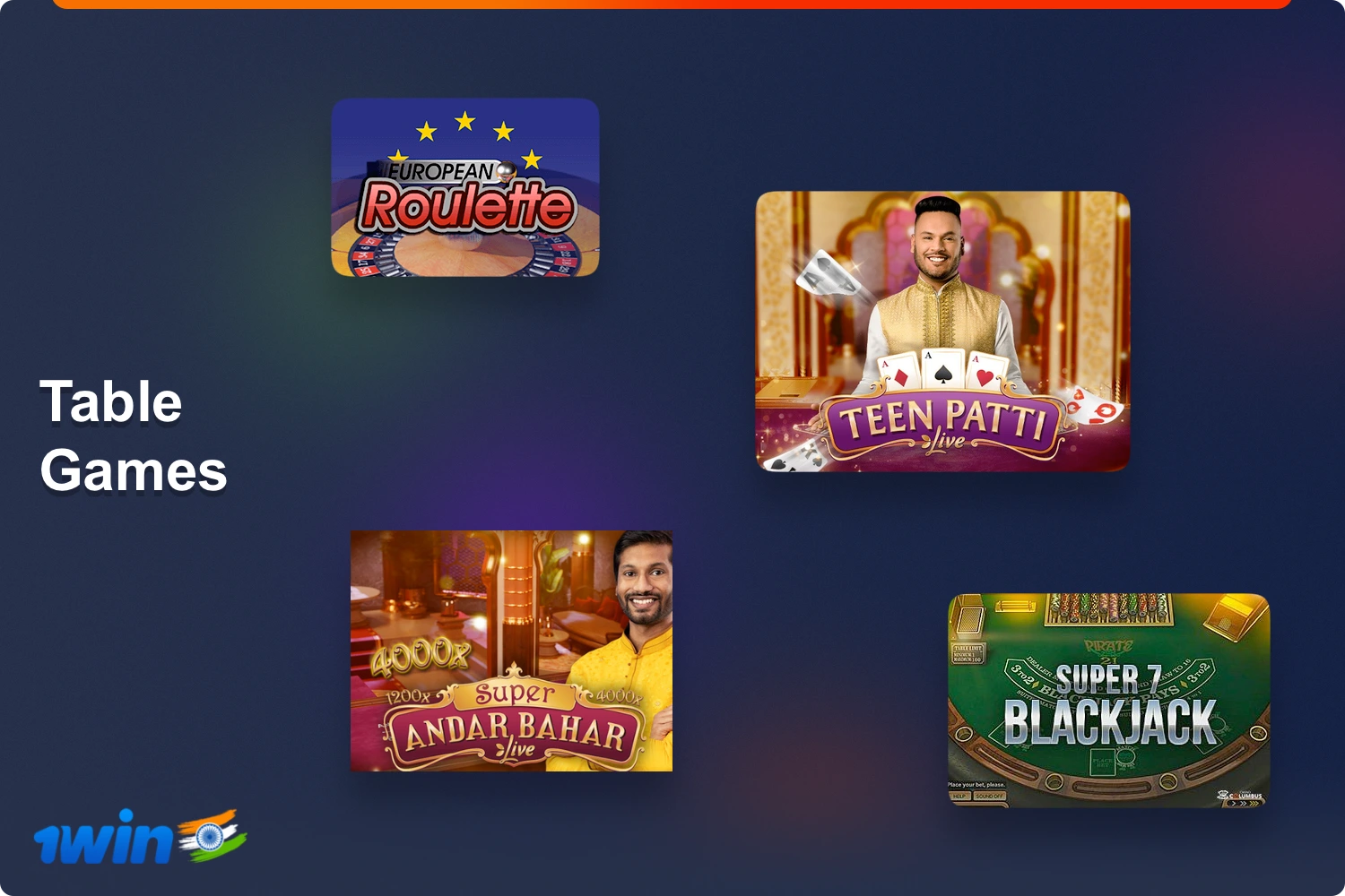 At the casino 1win hundreds of table games are available to users from India