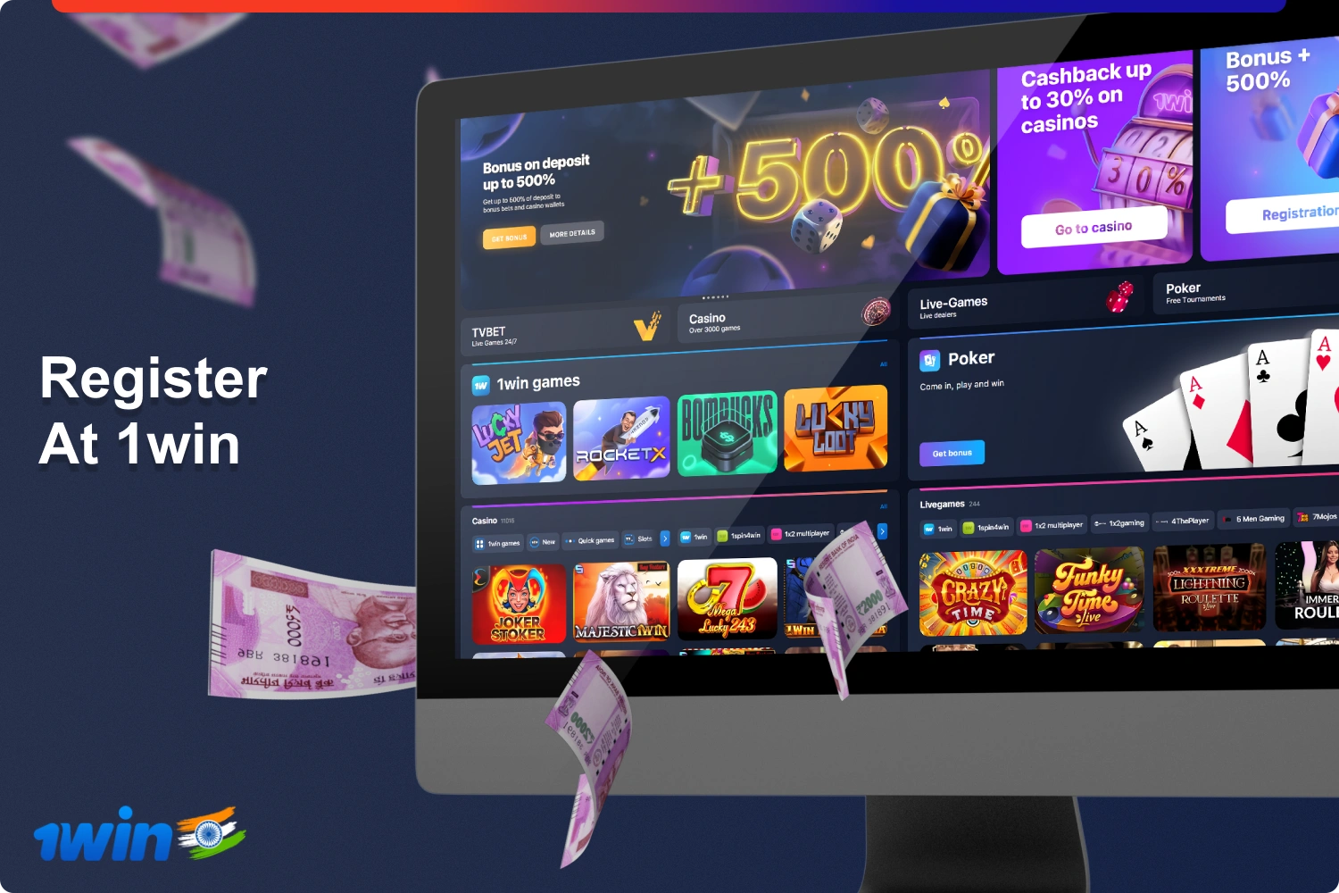 Registering an account at 1win gives users from India full access to all the functions and features of the site