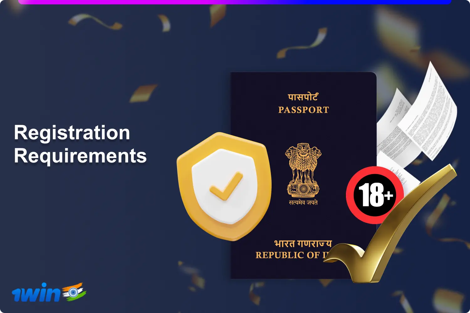 Players from India need to read and agree with the site's rules to successfully register at 1win